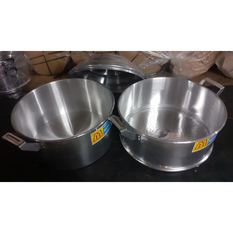 Chõ đồ xôi, hấp xôi 15kg  size 40 Mạnh Hùng,hàng dày dặn,nhôm bóng sáng(CHÍNH  HÃNG MADE VIET NAM)