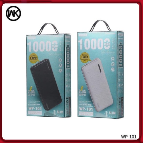 Sạc dự phòng, Pin sạc dự phòng 10000 mAh wk wp-101 chính hãng vỏ pin được phủ một lớp sơn vân nhám sang trọng