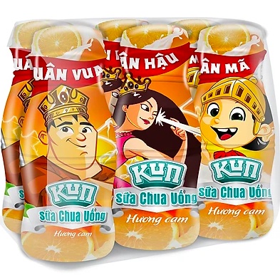 Thùng 48 chai 90ml Sữa Chua Uống KUN hương Dâu/ Cam