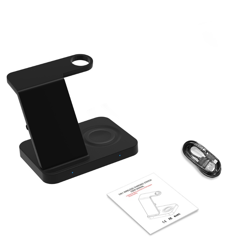 Giá Đỡ Điện Thoại Kiêm Sạc Không Dây 5 Trong 1 Đa Năng Tiện Dụng