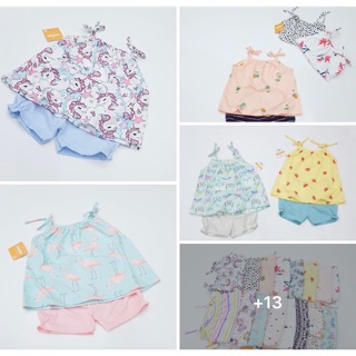 Combo 2 bộ Gymboree hai dây thắt nơ bé