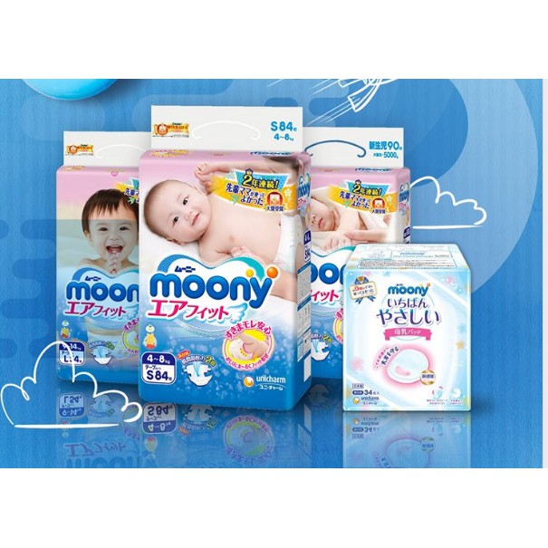 BỈM MOONY NHẬP KHẨU QUẦN/ DÁN NGUYÊN BAO BÌ NEWBORN, S84, M64, M58, L44, L54, Xl38