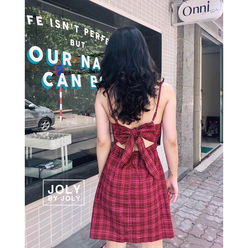 [Mã WAMT1505 giảm 10K đơn 0K] Đầm Caro Đỏ Thắt Nơ Lưng | BigBuy360 - bigbuy360.vn