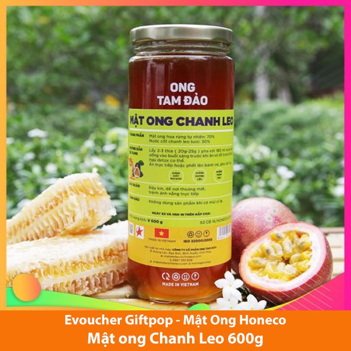 Toàn Quốc [Evoucher] Miễn phí giao hàng Mật Ong Honeco - Sản phẩm Mật ong chanh leo 600g trị giá 217.000 VNĐ