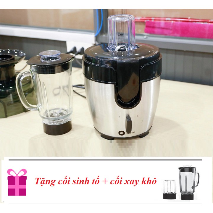 Máy ép trái cây cao cấp Mishio MK-197 tặng cối sinh tố + cối xay khô