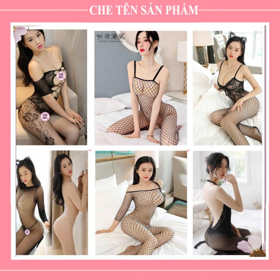Bộ ngủ body lưới dài tay  liền thân nóng bỏng sexy, Bodystocing lưới, bodysuit ren liền tất  - QUIN BEE | BigBuy360 - bigbuy360.vn