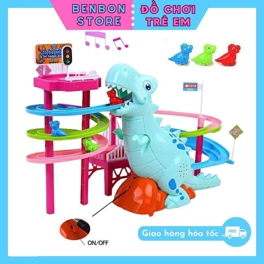 Đồ chơi thông minh Đường ray xe cầu trượt khủng long , công viên khủng long bán sỉ SH 00021 Benbon s