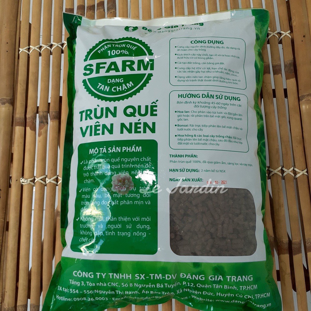 Phân Trùn Quế Viên Nén Nguyên Chất Sfarm Gói 5 Kg - Sản Phẩm Tốt Nhất Thị Trường