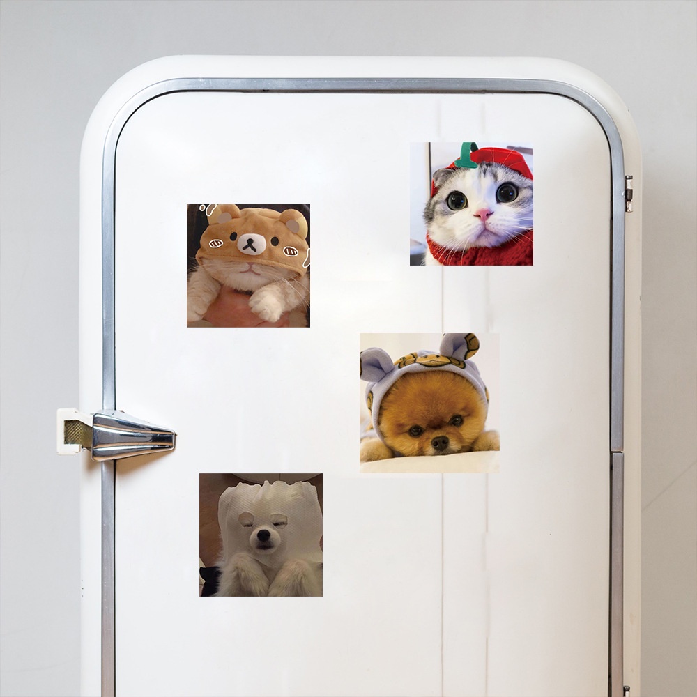 Set 48 miếng dán trang trí máy tính xách tay điện thoại thiết kế mèo cún cưng đáng yêu