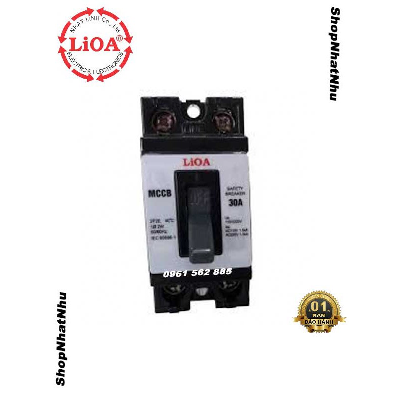 Attomat cầu dao  LiOA  10A,20A,30A-Kèm vỏ nhựa