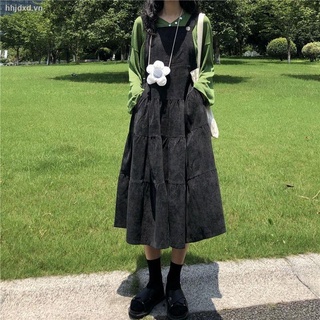 Đầm nhung hai dây màu đen thời trang retro Pháp phong cách mùa thu 2021 thanh lịch