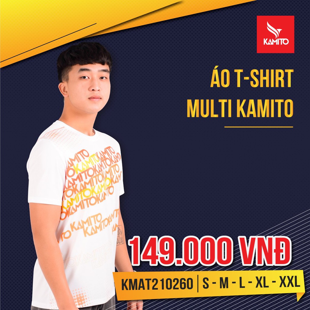 Áo Thun T-SHIRT Cổ Tròn Nam in chữ Multi Kamito - Minh Hải Sport