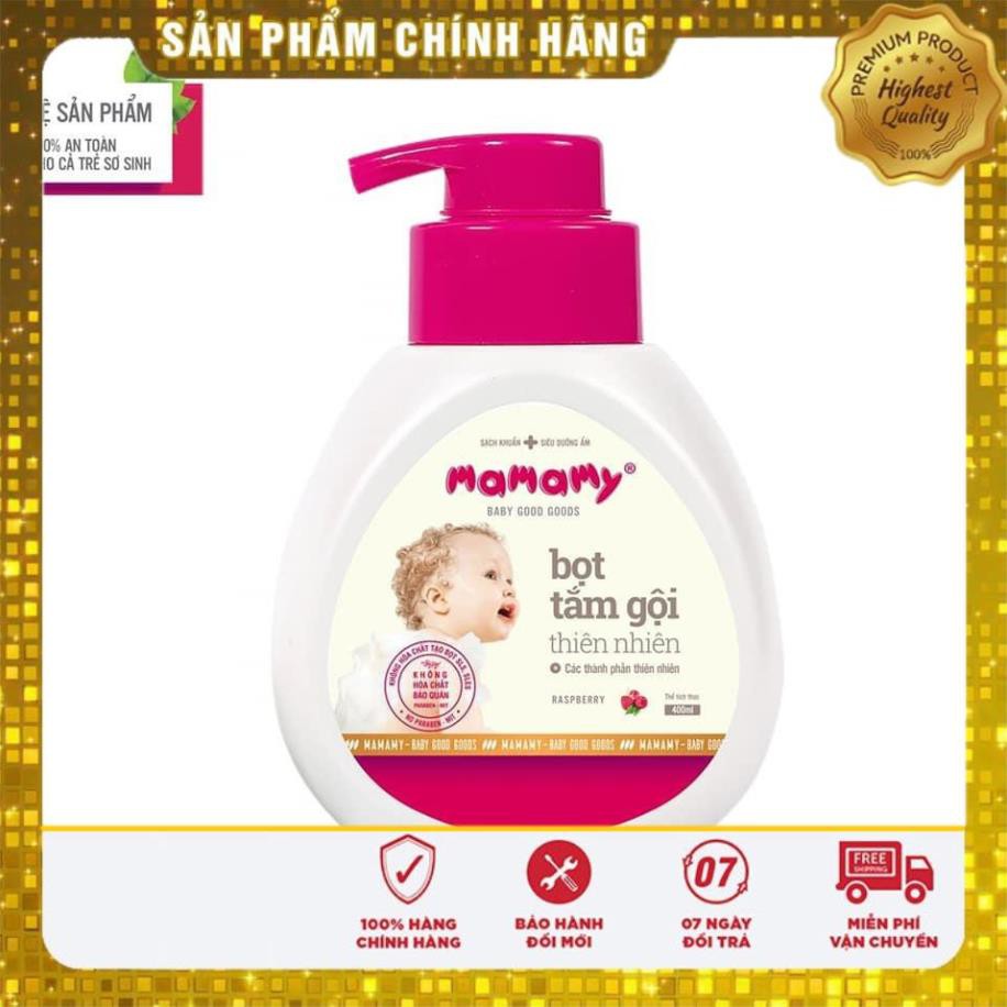 Freeship Hàng chính hãng Bọt tắm gội Mamamy 400ml ( sữa tắm gội 2 trong 1 Hương Thiên Nhiên )