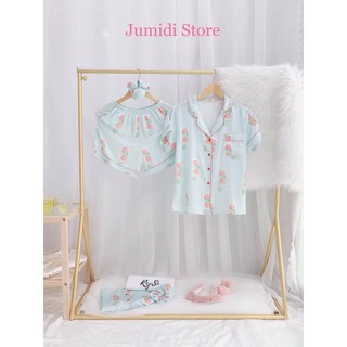 BỘ PYJAMA MẶC NHÀ LỤA ĐÙI - HOẠ TIẾT XINH (ẢNH THẬT)