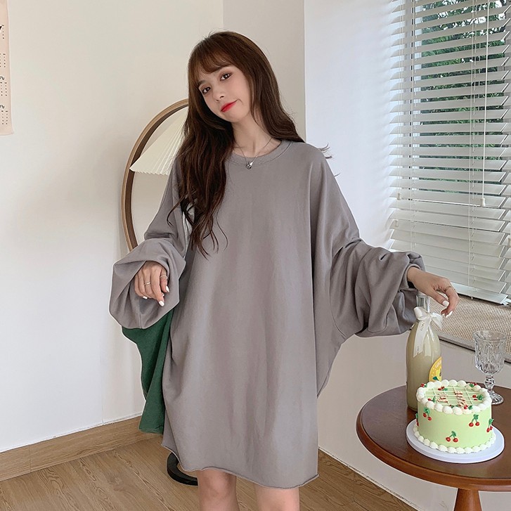 Áo nữ tay dài dáng rộng phong cách Hàn Quốc thời trang nữ dễ thương | BigBuy360 - bigbuy360.vn