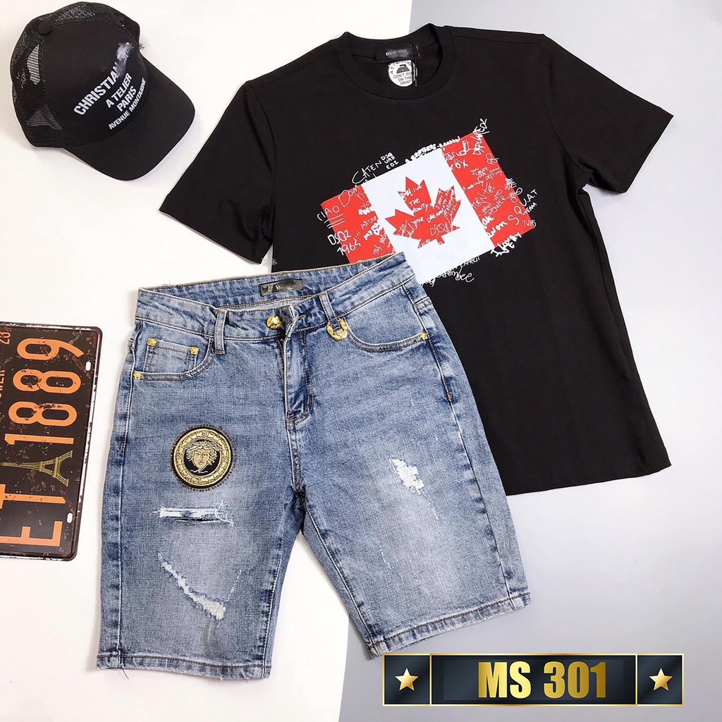 Quần short jean nam xámcao cấp - chất liệu Denim, co dãn tốt - Thời Trang Nam Nữ Gemini KV232