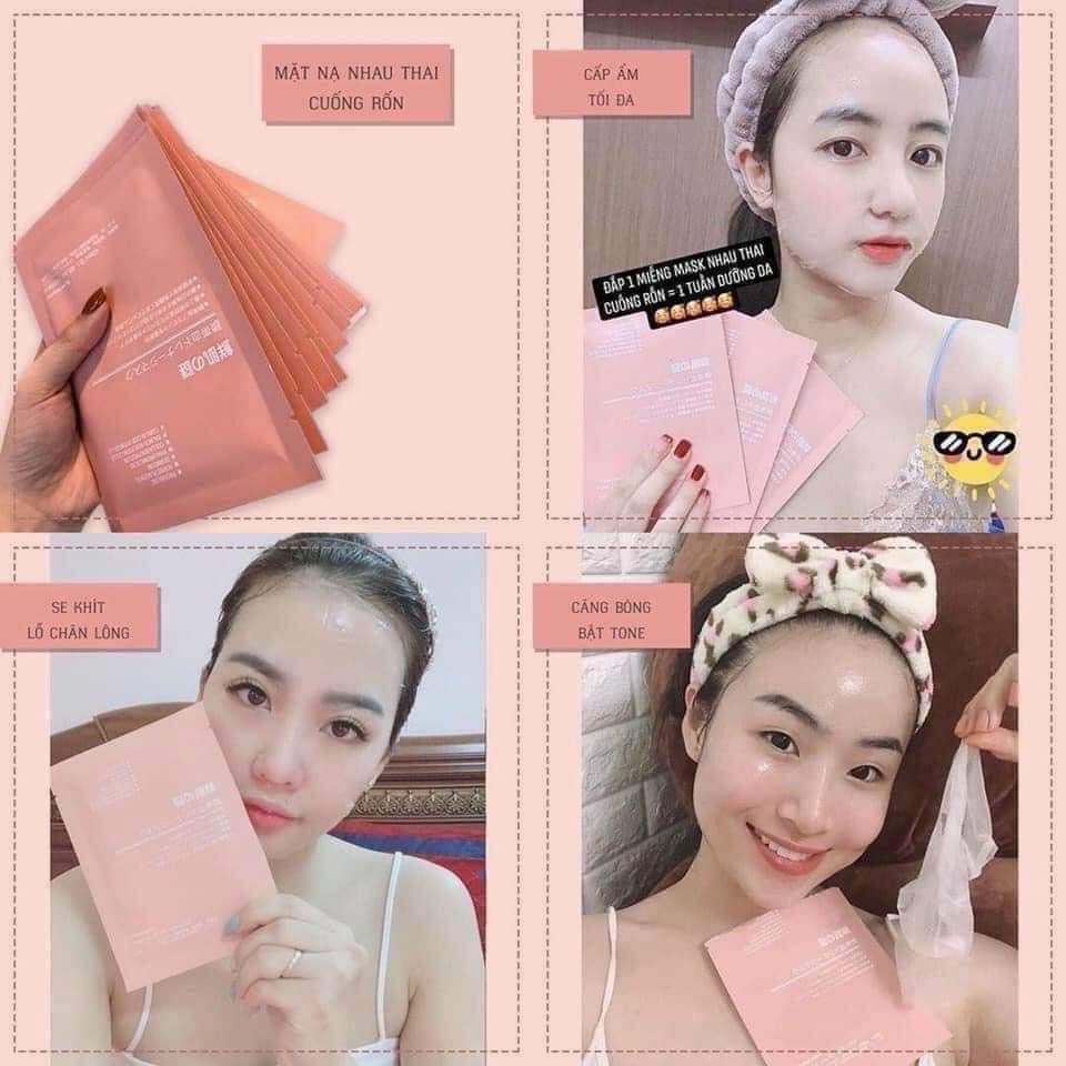 Mặt nạ nhau thai cừu Nhật Bản Rwine Beauty cuống rốn tế bào gốc dưỡng da tái tạo collagen cung cấp độ ẩm trắng da