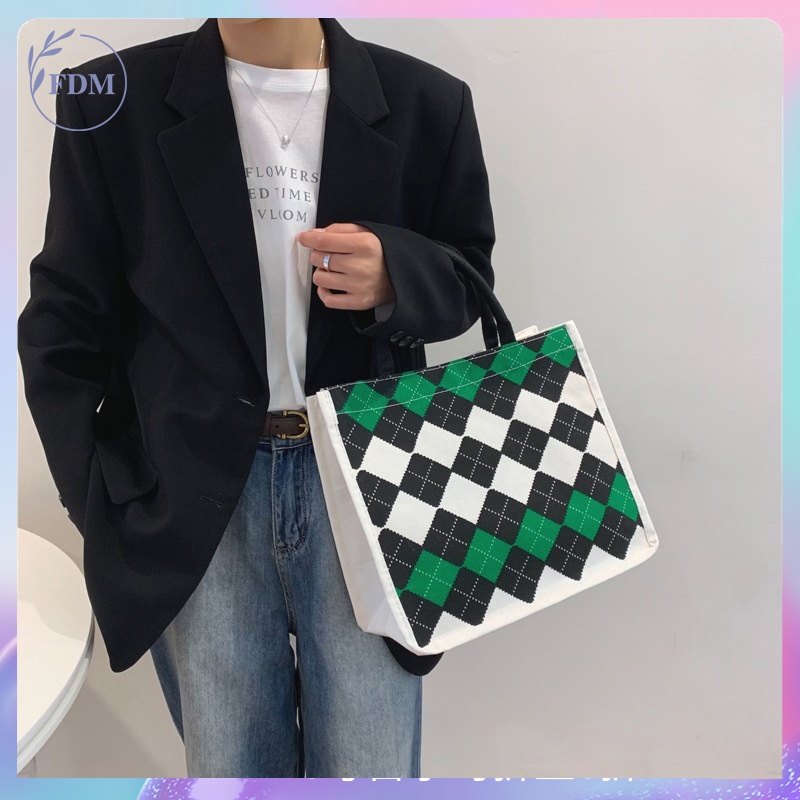 Túi xách canvas sức chứa lớn phong cách Hàn Quốc cho nữ
