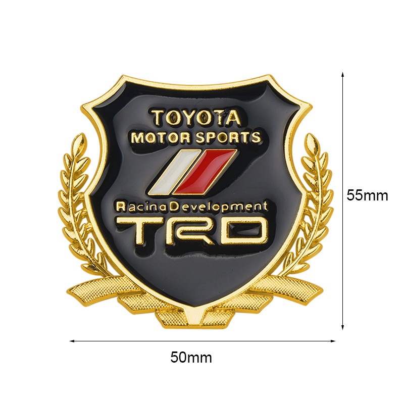 Set 2 logo Kim Loại 3D Dán Xe Toyota TRD