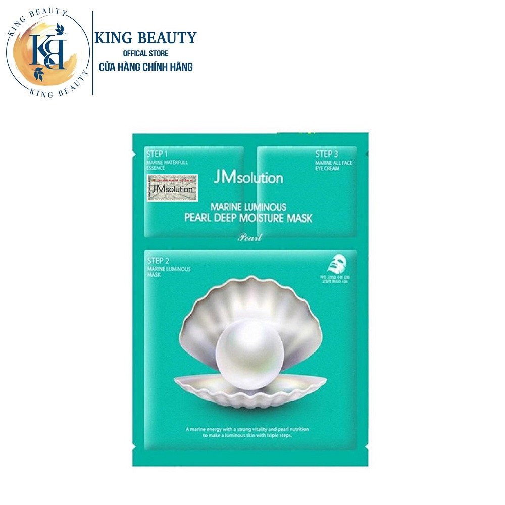 Mặt Nạ 3 Bước Giúp Da Căng Mịn JM Solution Marine Luminous Pearl Deep Moisture Mask - Ngọc trai trắng 30ml