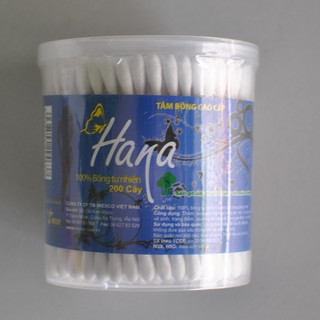 TĂM BÔNG LÕI GỖ CHO NGƯỜI LỚN - HANA LỌ 200 CHIẾC