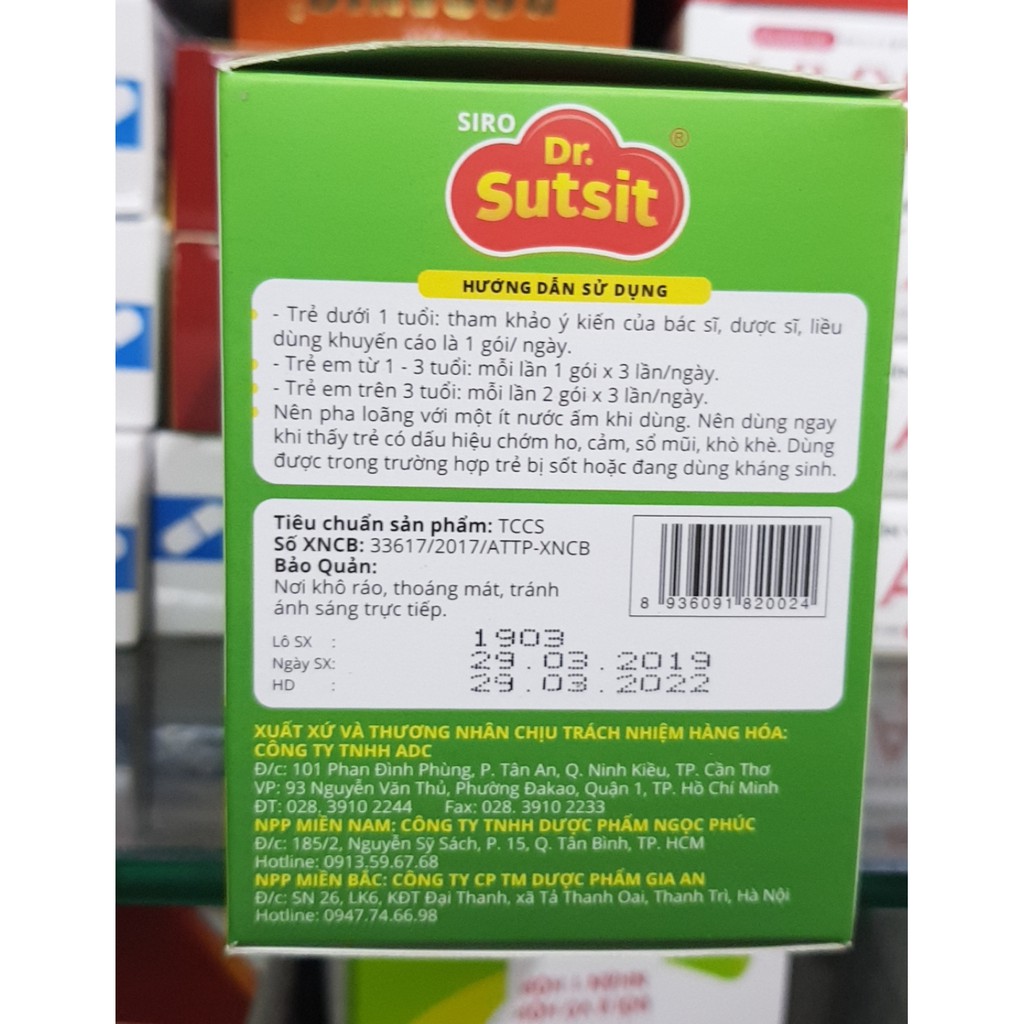 Dr sutsit siro 1 hộp 30 gói hỗ trợ hô hấp / dr.sutsit