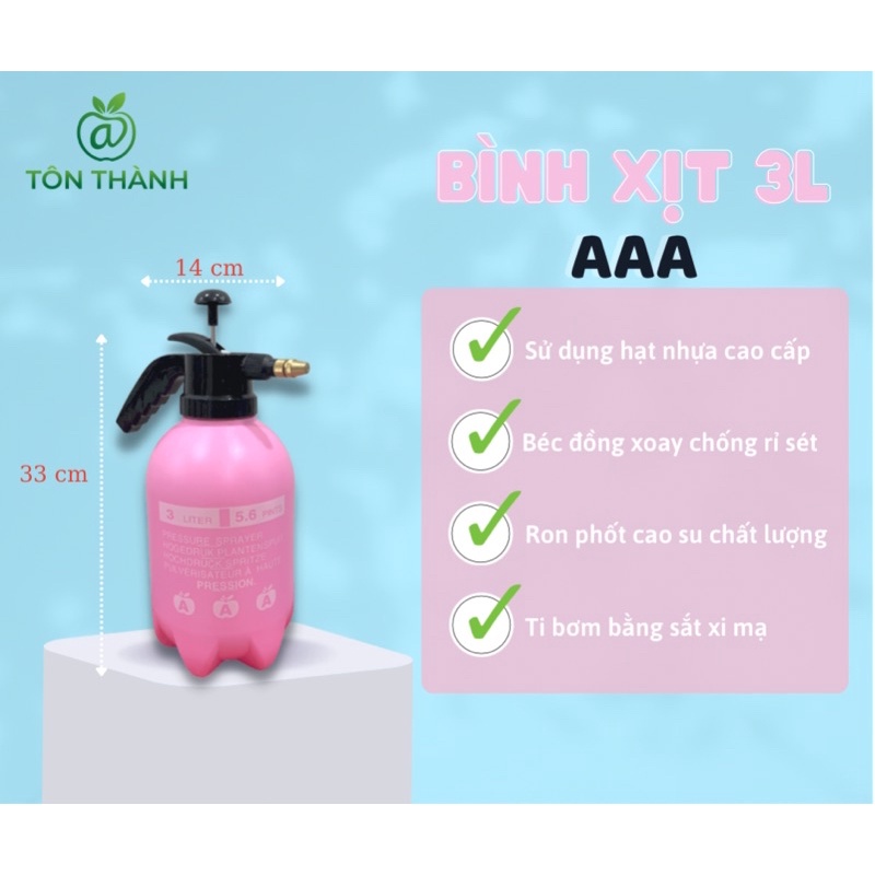 BÌNH XỊT TƯỚI CÂY 3 LÍT AAA PHUN THUỐC PHUN SƯƠNG