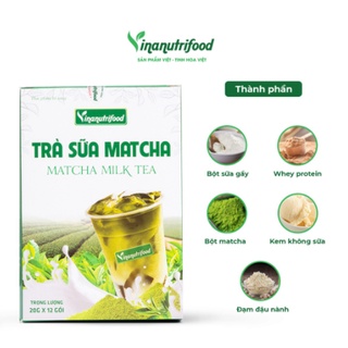 Trà sữa Matcha VINANUTRIFOOD, Hộp 20g x 12 gói