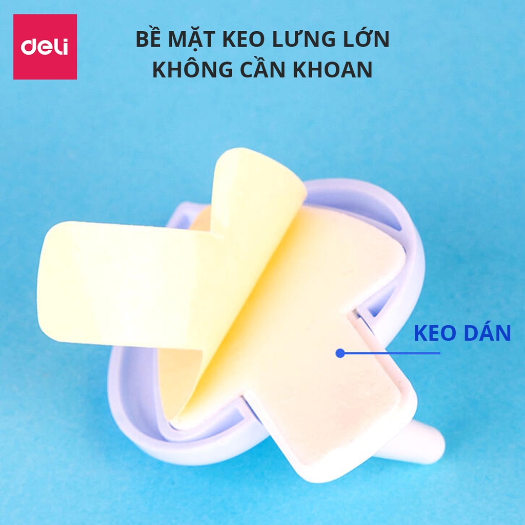 [Mã LIFEDL44 giảm 50K đơn 99K] Móc treo Deli hình nấm dễ thương - Set 2 cái màu xanh dương/ xanh lá - 19363