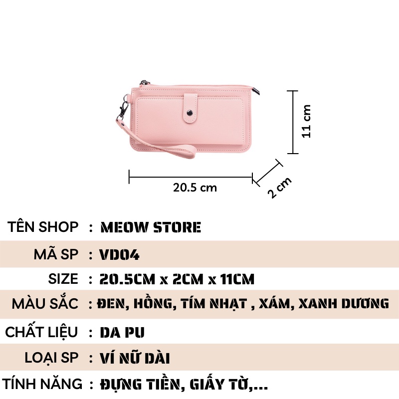 Ví cầm tay nữ dài nhiều ngăn đa năng giá rẻ học sinh MEOW STORE VD04