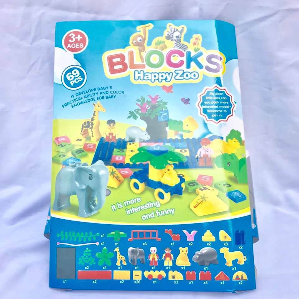 BỘ GHÉP HÌNH VƯỜN THÚ BLOCKS HAPPY ZOO 69 CHI TIẾT –GIA DỤNG RẺ[TIỆN ÍCH VÀ RẺ]