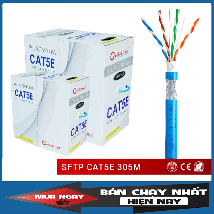 [CHÍNH HÃNG] Cáp mạng Cat5e Golden Link chất lượng cao - Đại lý phân phối toàn quốc