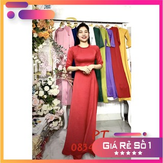 [Giá Sập Sàn] Áo dài màu trơn lụa Tô Châu cao cấp- Áo dài Tây Thi trơn cổ tết