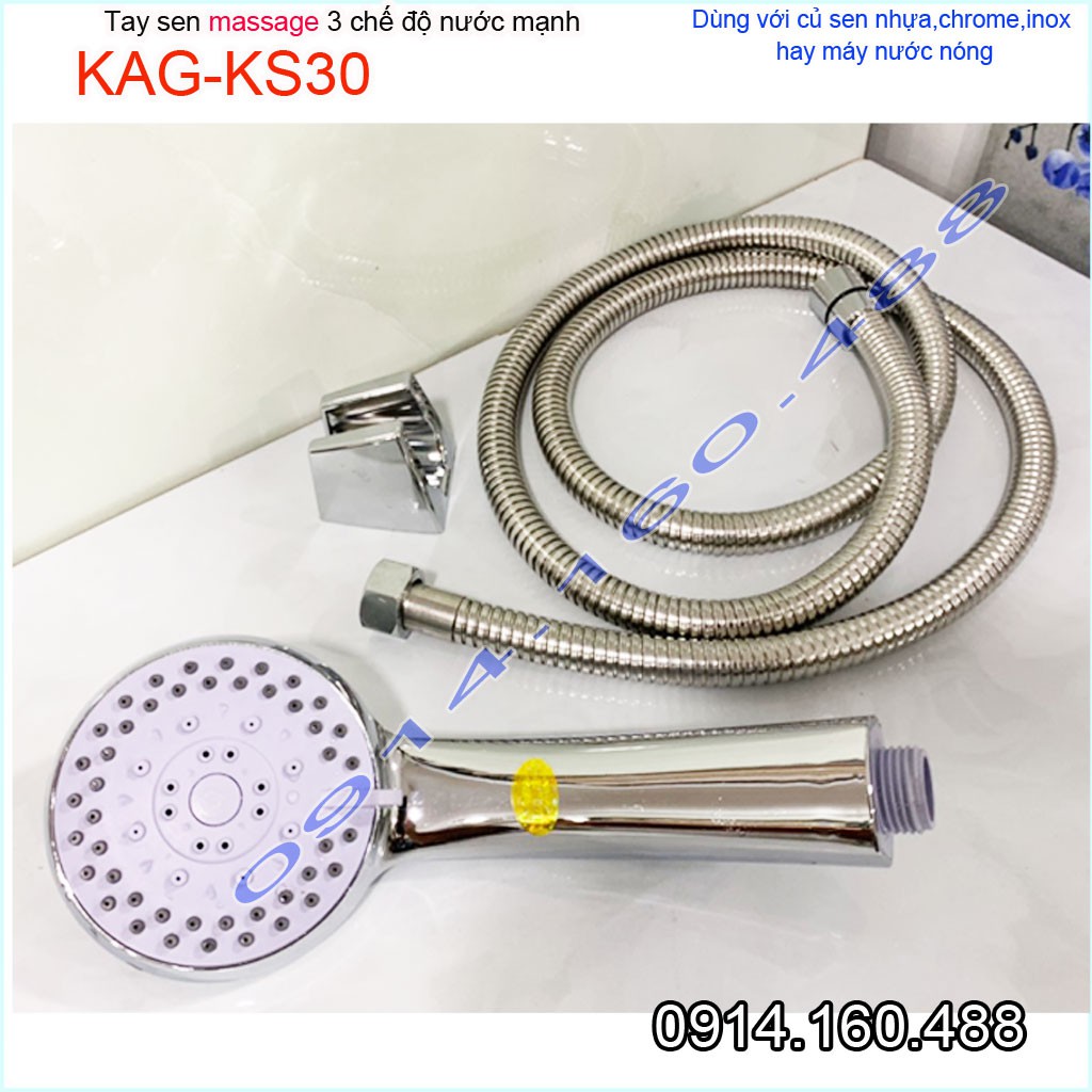 Vòi sen tắm cao cấp KAG-KS30 trọn bộ có dây, Best Sales shower head vòi hoa sen tia nước mạnh sử dụng tốt