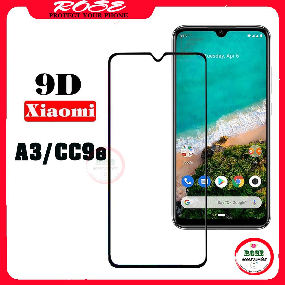 Kính cường lực Xiaomi A3-Full màn hình và Trong suốt-Độ cứng 9H