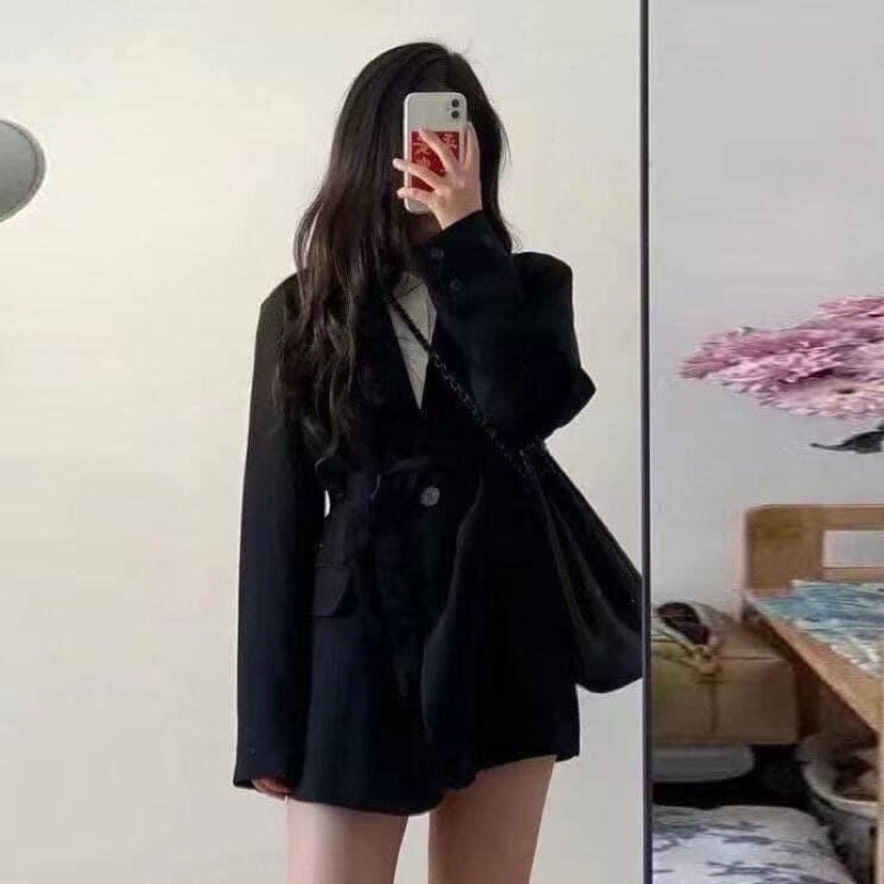 ⚡️BÁN SỈ⚡️Áo vest 2 lớp 2 màu be đen dáng suông