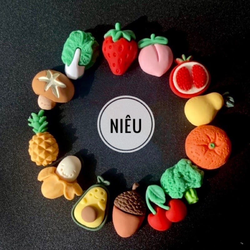 Nam châm dán hít dính trang trí tủ lạnh hình hoa quả dễ thương 1.5-2cm (gửi một mẫu ngẫu nhiên)