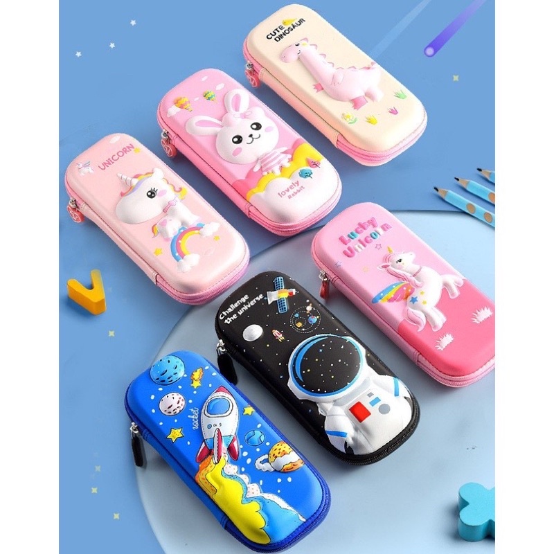 Hộp Bút, Bóp Viết In Nổi 3D Bọc vải, Hình hoạt hình Dễ Thương Sáng Tạo Cho Bé Trai, Bé Gái - TIỆM NHÀ SU