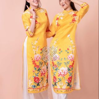 Áo dài cách tân gấm xinh xinh