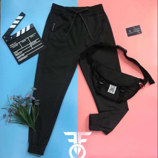 Quần Jogger Thun : Xanh chấm, Xám đen