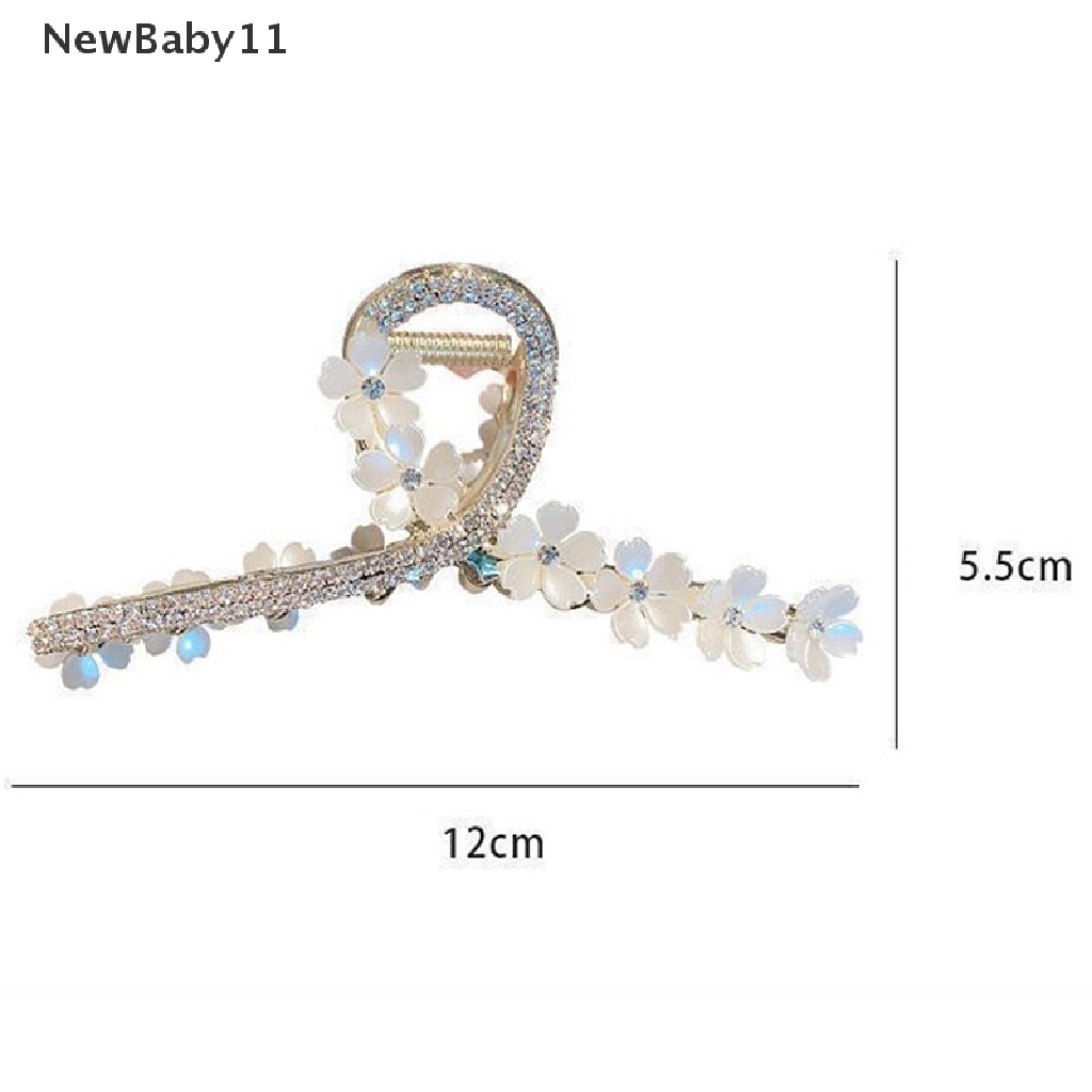 Newbaby Kẹp Tóc Hình Hoa Đính Đá Lớn Bằng Kim Loại Màu Vàng Cho Nữ