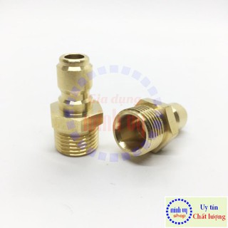  Khớp nối nhanh đồng ĐỰC 3/8" - ren NGOÀI 1/2 21mm REN thưa