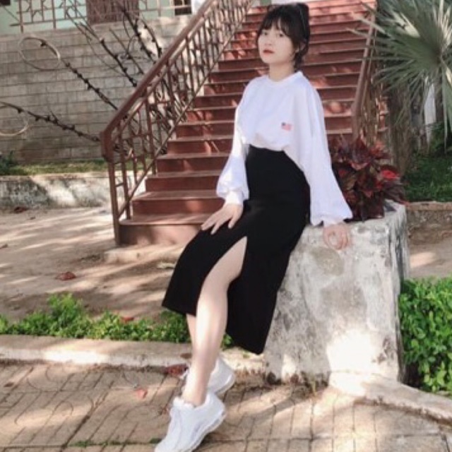 ✔️Set Váy Xẻ Tà+ Croptop TD USA