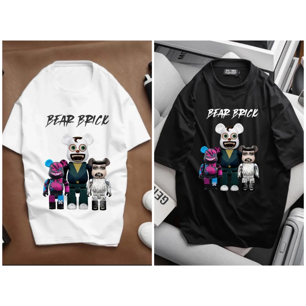SALE BIGSIZE - Áo thun nam tay ngắn size lớn, bigsize 75 - 125kg - gấu bearbrick