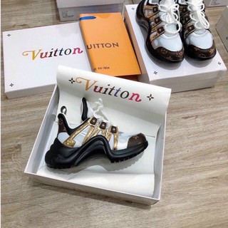 Giày L.V đen vàng lai au cao.cấp ( full box + free ship )