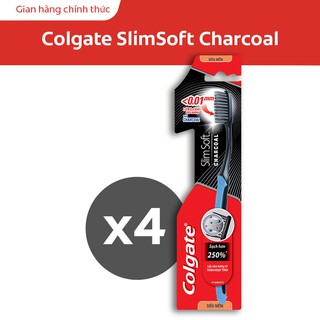 Bàn chải đánh răng Colgate SlimSoft Charcoal 4 cây