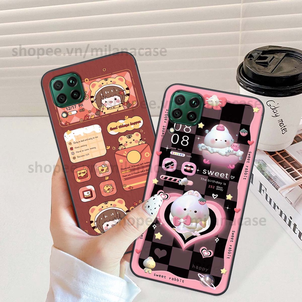 Ốp Huawei Nova 7i hình đồng hồ icon gấu mèo cute cực dễ thương ngộ nghĩnh