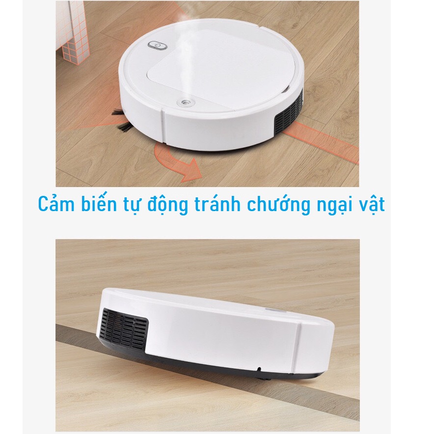 Robot hút bụi thông minh, Máy lau sàn đa năng tích hợp phun sương khử mùi diệt khuẩn