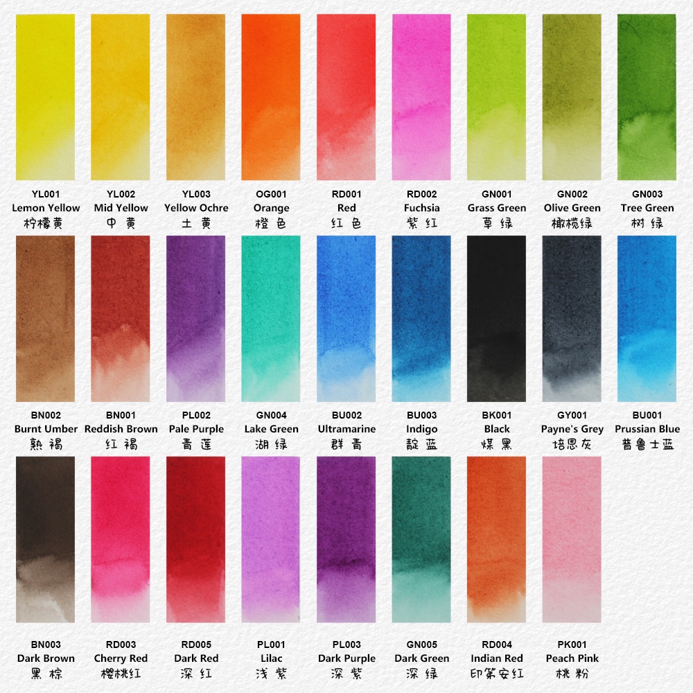 Bảng Màu Nước 32 Màu Đơn Sắc Cho Họa Sĩ Lineriart