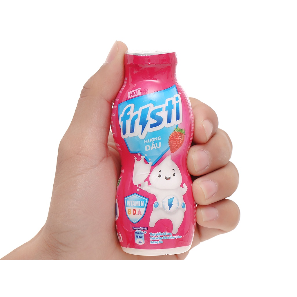 Vỉ 6 lọ sữa Fristi vị Dâu/ Cam/ Táo/ Nho/ Đào tiên